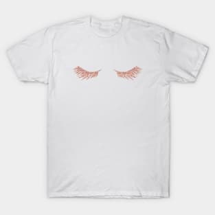 Pretty Rosegold Eye Lashes T-Shirt